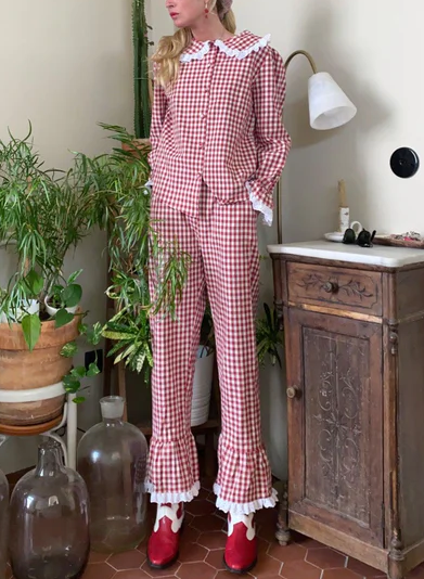 Women's Casual Plaid Suit