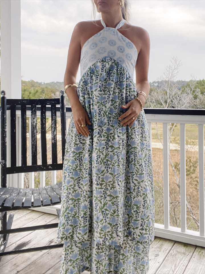 Cape Dress-blue